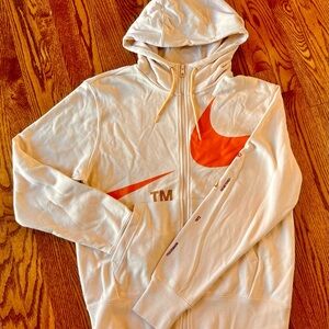 New!  Cream Hoodie with Orange Logo - Women’s Meduim